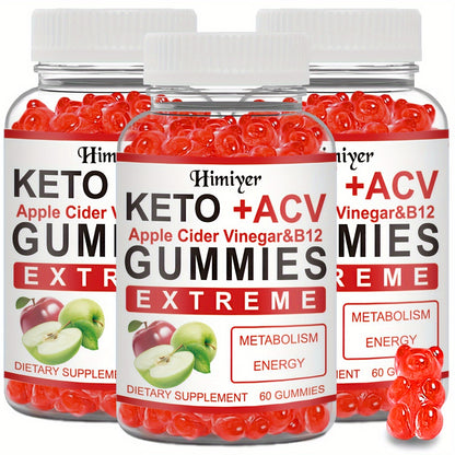 Keto Gummies-Apple Cider Vinegar Formulated With Pomegranate Beet Juice Powder B12 Vegan 60 Gummys,