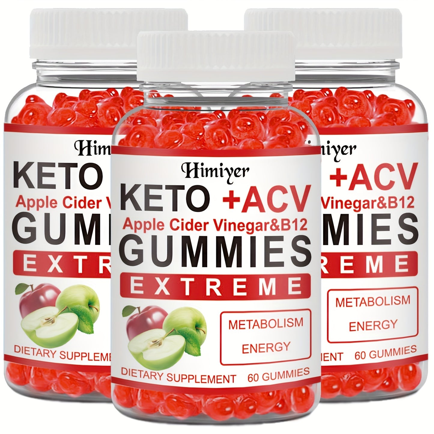 Keto Gummies-Apple Cider Vinegar Formulated With Pomegranate Beet Juice Powder B12 Vegan 60 Gummys,