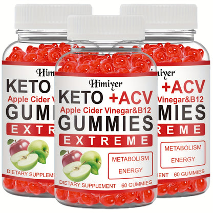 Keto Gummies-Apple Cider Vinegar Formulated With Pomegranate Beet Juice Powder B12 Vegan 60 Gummys,