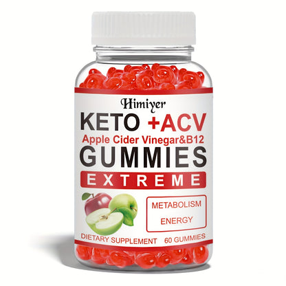 Keto Gummies-Apple Cider Vinegar Formulated With Pomegranate Beet Juice Powder B12 Vegan 60 Gummys,