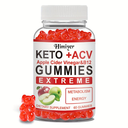 Keto Gummies-Apple Cider Vinegar Formulated With Pomegranate Beet Juice Powder B12 Vegan 60 Gummys,