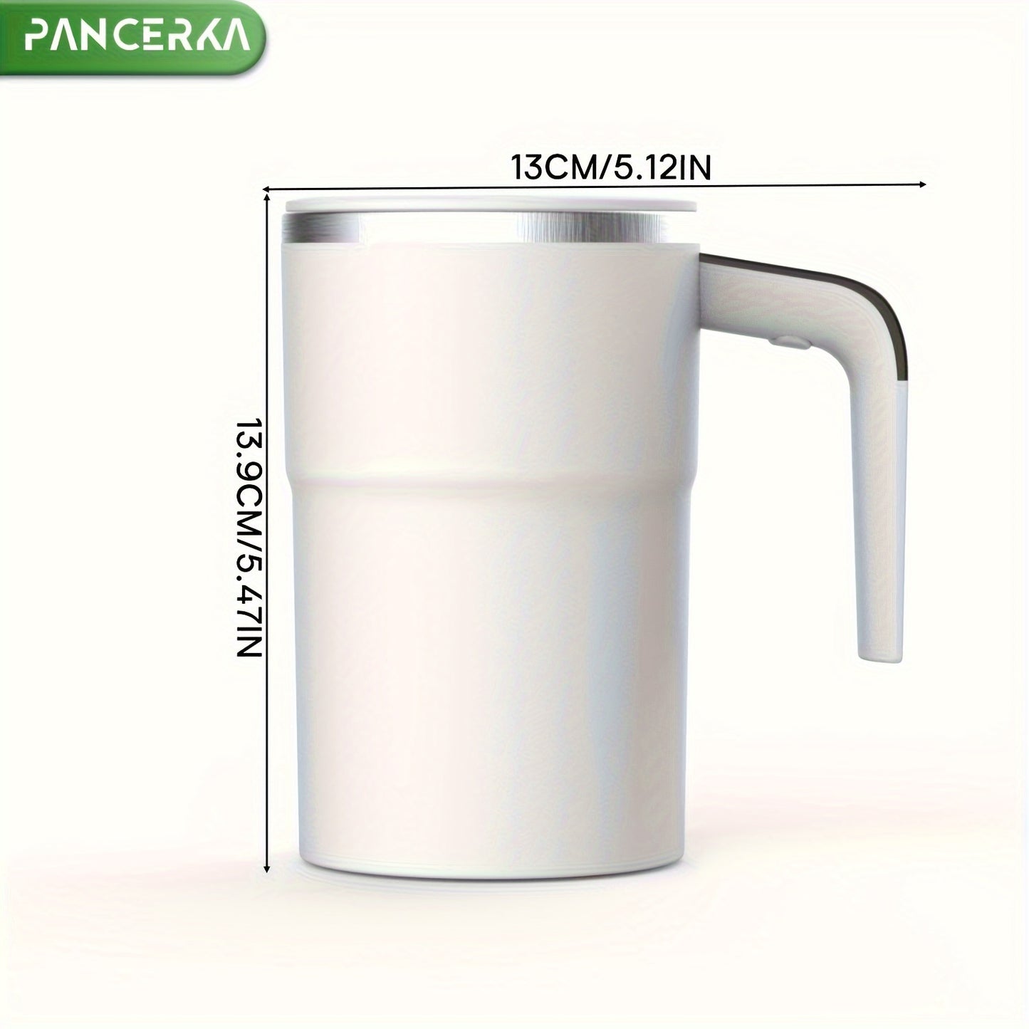 PANCERKA Rechargeable Self-Stirring Coffee Mug with Temperature Display - USB Charging,