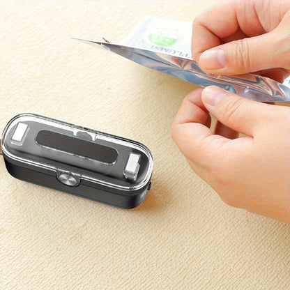 2-in-1 Mini Bag Sealer & Cutter - Portable Heat Vacuum Sealing Machine for Fresh Food, Snacks, Cookies Storage