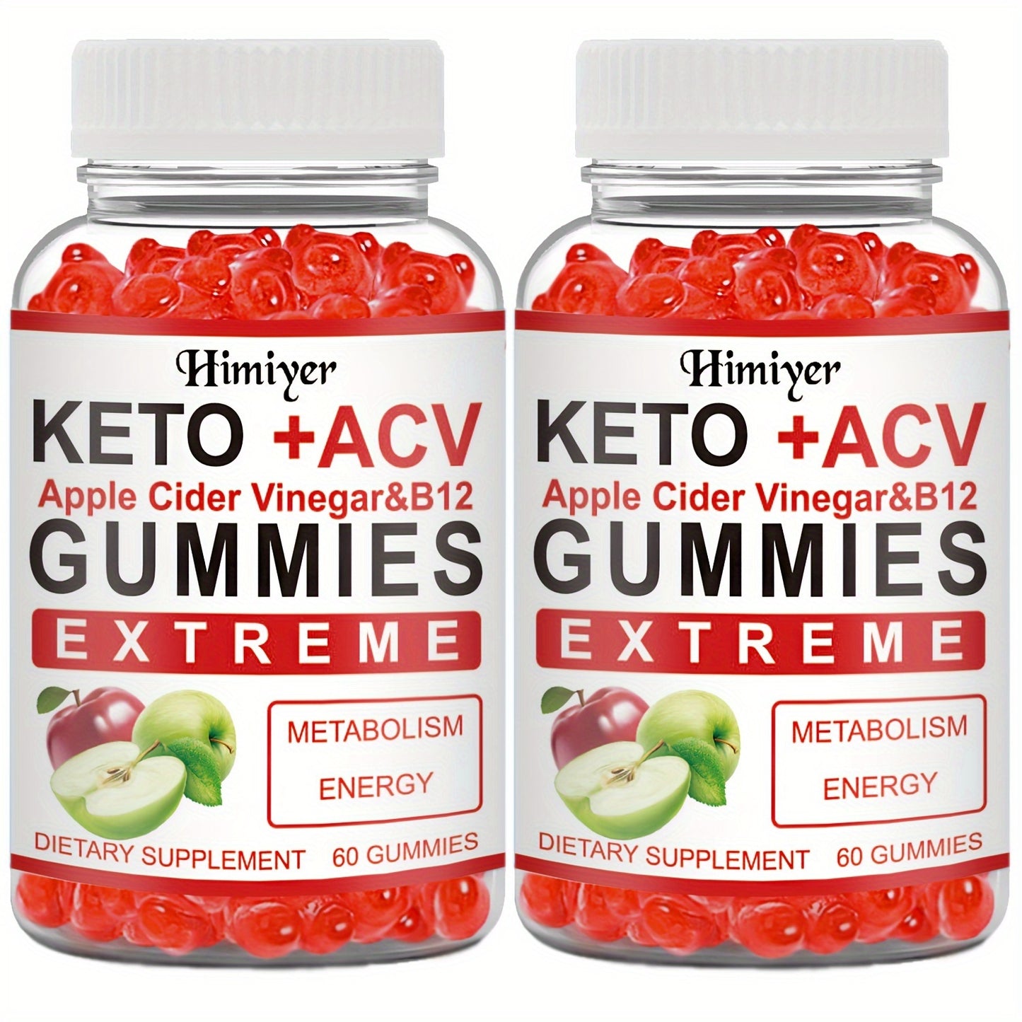 Keto Gummies-Apple Cider Vinegar Formulated With Pomegranate Beet Juice Powder B12 Vegan 60 Gummys,