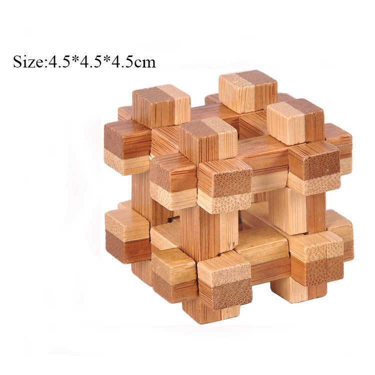 IQ Brain Teaser Educational Toy for Kids Children Wooden Kong Ming Unlock Toys Adult Montessori 3D Puzzle Game