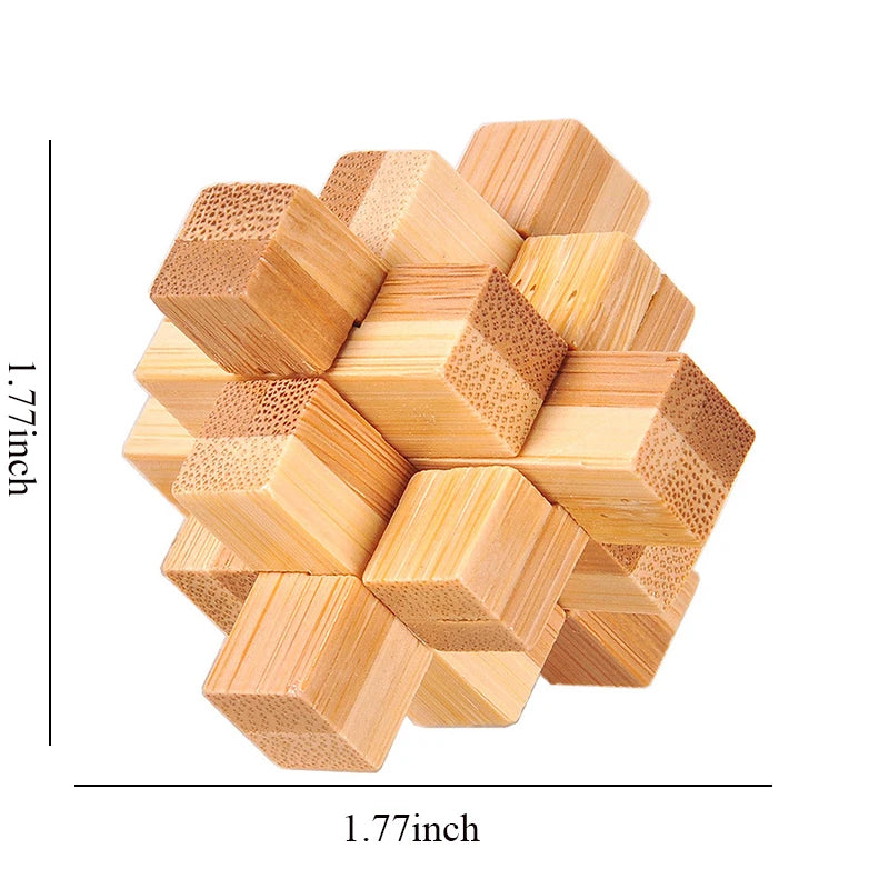 IQ Brain Teaser Educational Toy for Kids Children Wooden Kong Ming Unlock Toys Adult Montessori 3D Puzzle Game