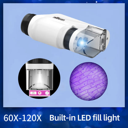 Microscope 60-120x Lab Handheld Microscope Battery Powered