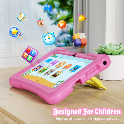 Tablet for Kids 7 Inch Android 11 32 GB WiFi Bluetooth Dual Camera Educational Software Installed with Proof Case