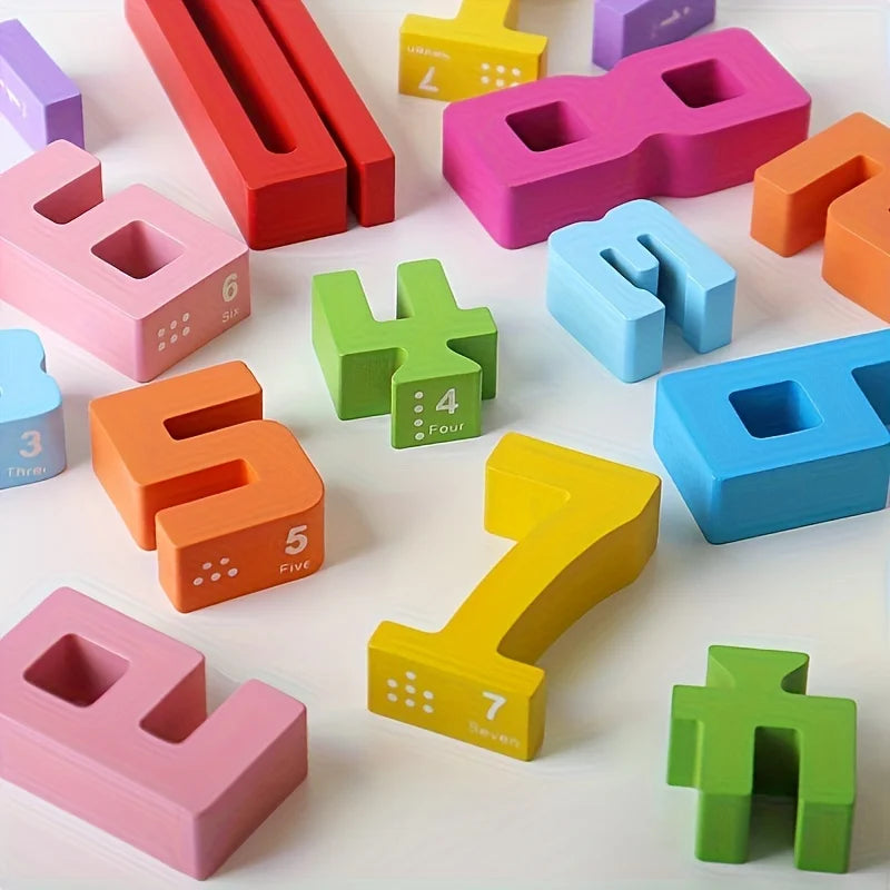 Digit Building Blocks Toys,Numbers 1-10,Children Educational Development Recognition Toy Early Education Toys Montessories