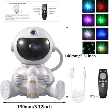 Rocket Astronaut LED Star Galaxies Projector Night Light Starry Sky Porjectors Lamp For Decoration Bedroom