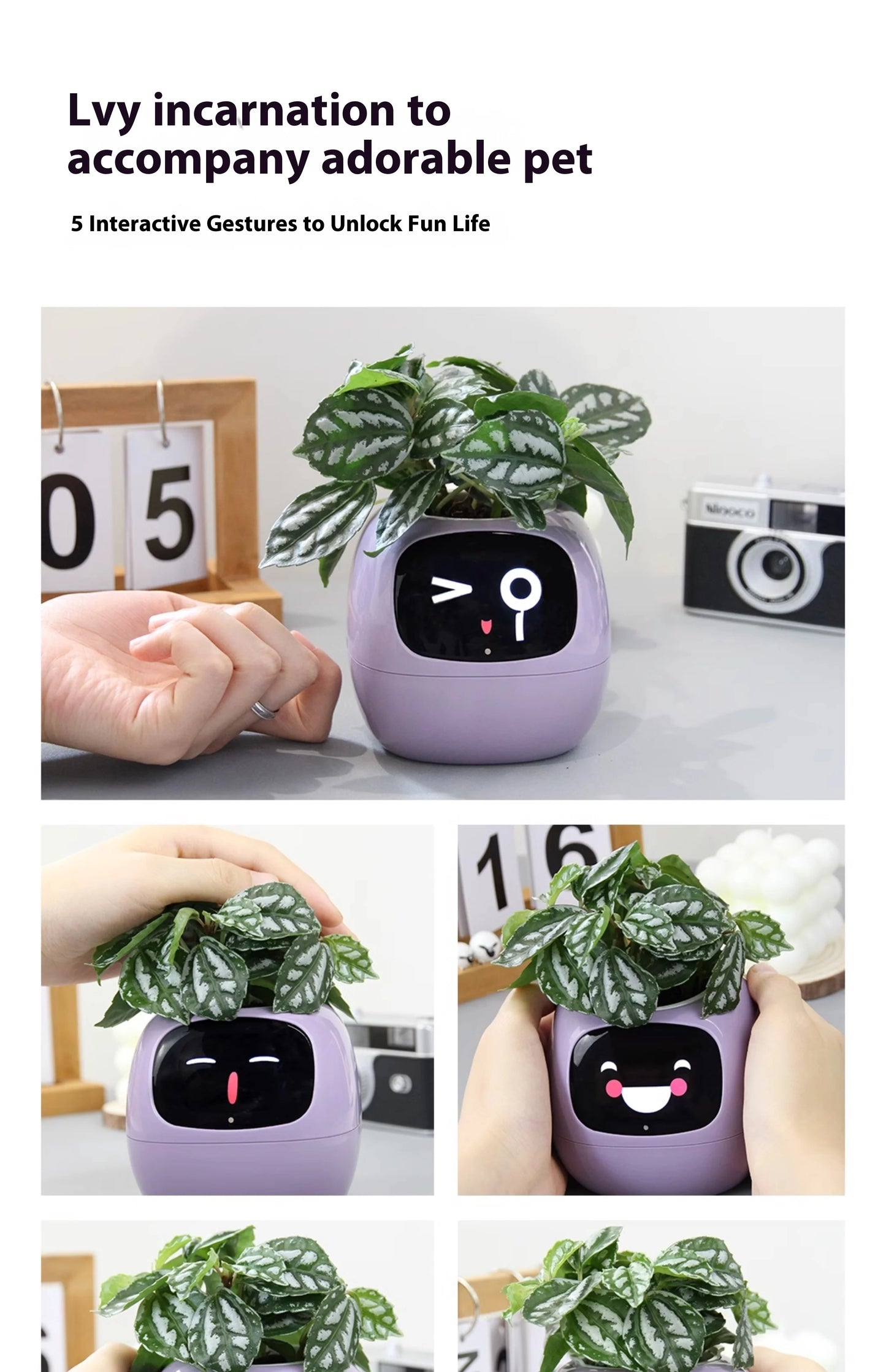 Ivy Plant Pet Robot Creative Interaction Tamagotchi Pet Small Pot App Control Cute Smart Flower Custom Plants Express Emotions