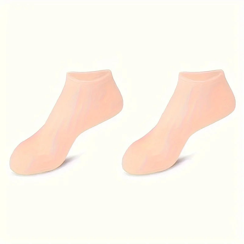 Silicone Gel Moisturizing Foot Socks for Dry, Cracked Feet - Soothing Massage Pedicure Care Tool