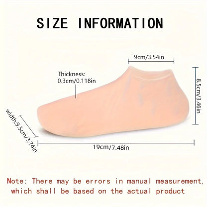 Silicone Gel Moisturizing Foot Socks for Dry, Cracked Feet - Soothing Massage Pedicure Care Tool