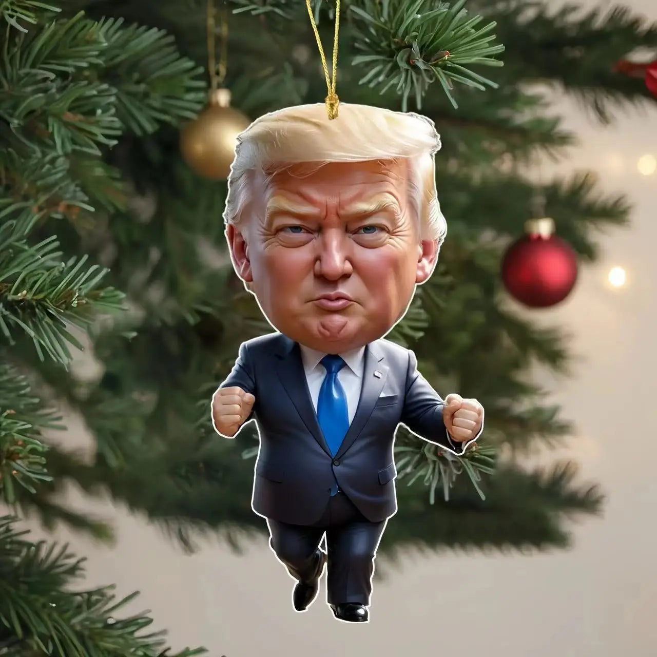 Trump-Inspired Acrylic Christmas Decor Hanging Ornament