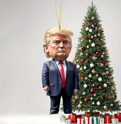 Trump-Inspired Acrylic Christmas Decor Hanging Ornament