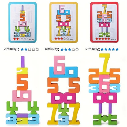 Digit Building Blocks Toys,Numbers 1-10,Children Educational Development Recognition Toy Early Education Toys Montessories