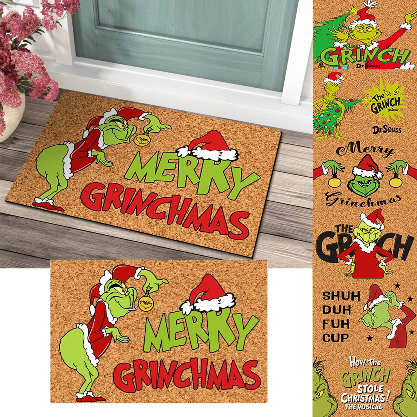 Christmas Door Mats Anti-Slip Rug Decorations For Home Mat Outdoor Mat For Front Door 23.7x 15.9 Inch