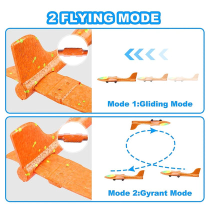 Kids Airplane Launcher Toys 12.2'' LED Foam Glider Catapult Gun Plane Toy for kids