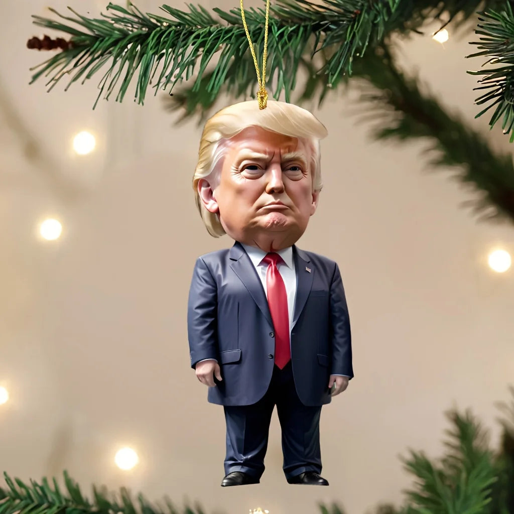 Trump-Inspired Acrylic Christmas Decor Hanging Ornament