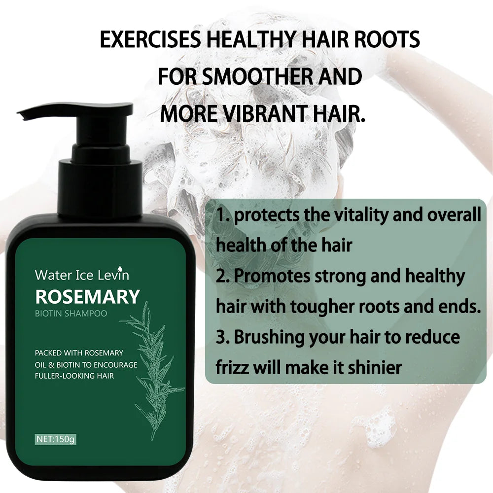 Rosemary Biotin Shampoo Hair Growth Deep Cleansing Scalp Care Oil Control Strengthening Hair Root Shampoo 150ml