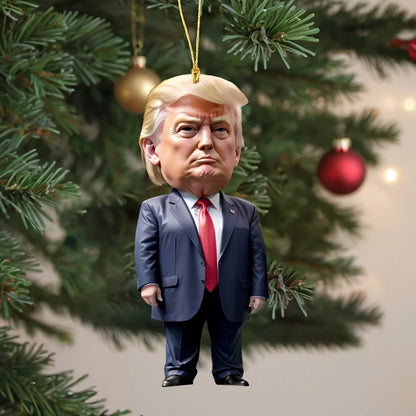 Trump-Inspired Acrylic Christmas Decor Hanging Ornament