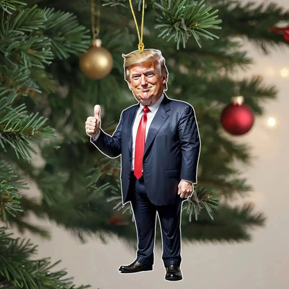 Trump-Inspired Acrylic Christmas Decor Hanging Ornament