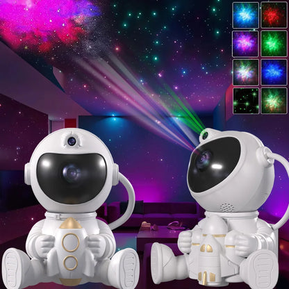 Rocket Astronaut LED Star Galaxies Projector Night Light Starry Sky Porjectors Lamp For Decoration Bedroom