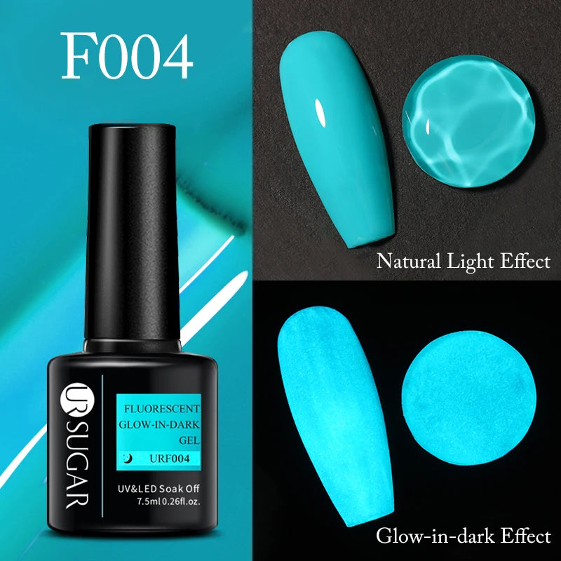 UR SUGAR Green Fluorescent Glow-in-dark Gel Nail Polish Neon UV LED Nails Gel Soak Off Gel Varnish Luminous Nail Art Gel