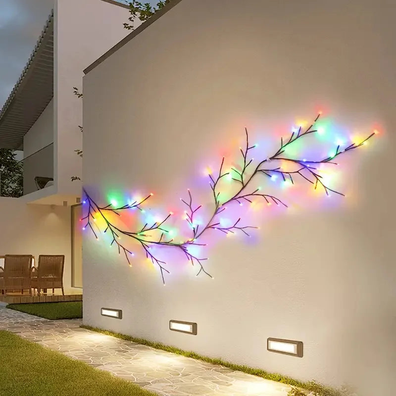 Willow Vine String Lights USB DIY 8 Modes Lights Wall Vines with Lights Willow Branch Lights for Bedroom Christmas Decor