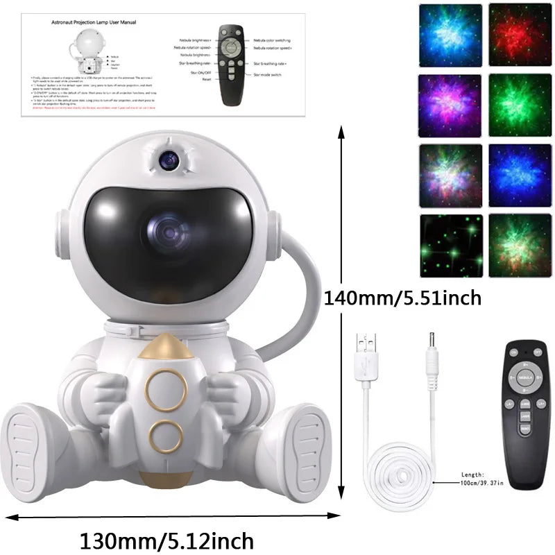 Rocket Astronaut LED Star Galaxies Projector Night Light Starry Sky Porjectors Lamp For Decoration Bedroom