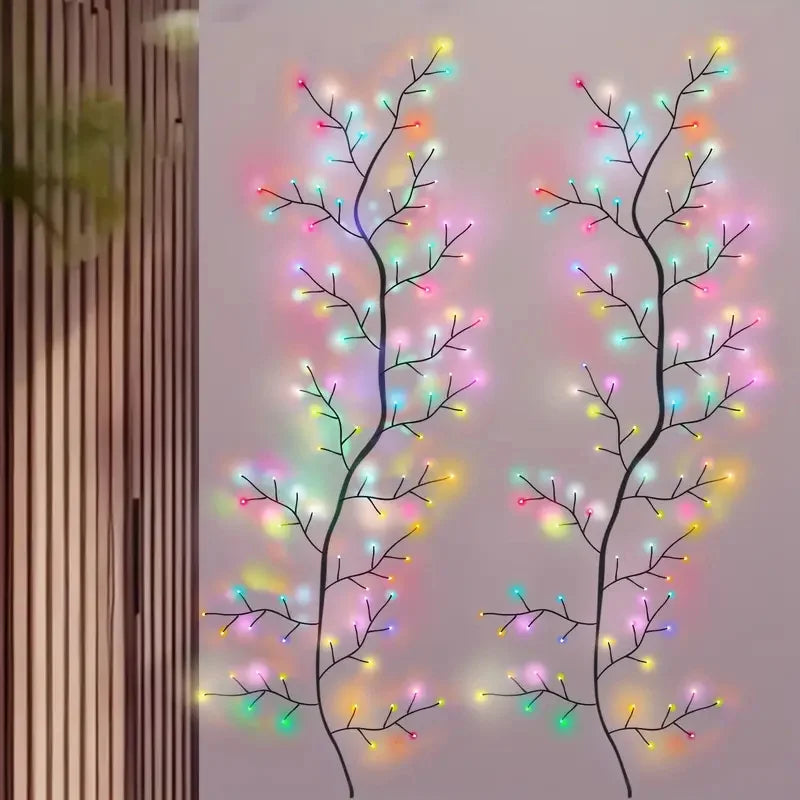 Willow Vine String Lights USB DIY 8 Modes Lights Wall Vines with Lights Willow Branch Lights for Bedroom Christmas Decor