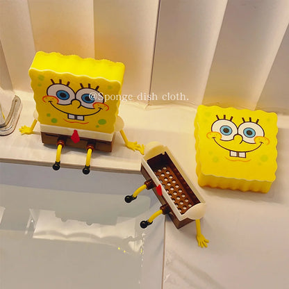 SpongeBob SquarePants Sponge Brush Dish Washing Brush Drain Rack