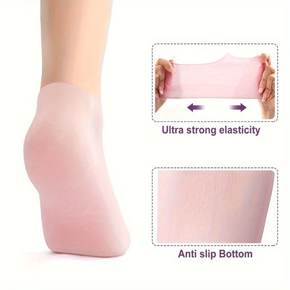 Silicone Gel Moisturizing Foot Socks for Dry, Cracked Feet - Soothing Massage Pedicure Care Tool