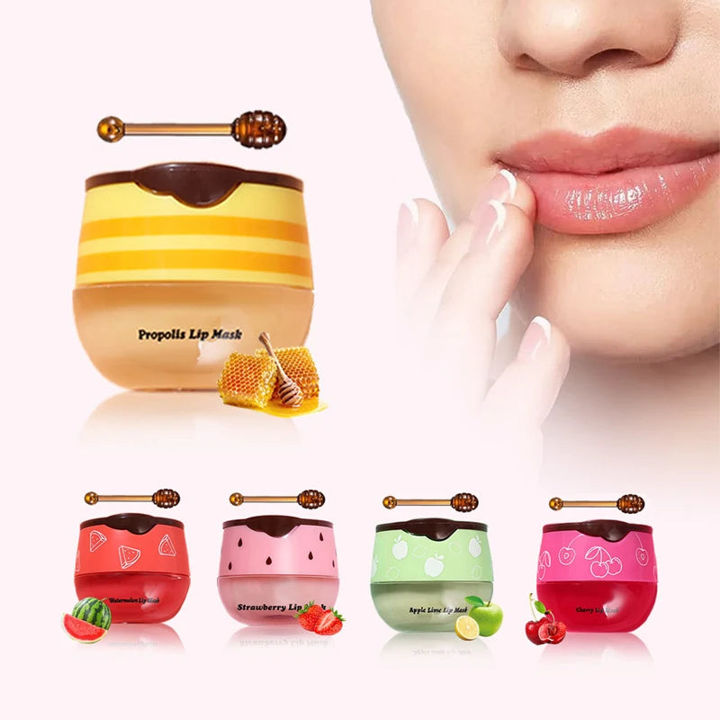 Honey Lip Sleep Mask Night Sleep Maintenance Moisturizing Lip Gloss Bleach Cream Nourishing Lip Care 5.5g