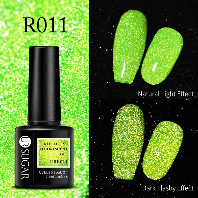 UR SUGAR Green Fluorescent Glow-in-dark Gel Nail Polish Neon UV LED Nails Gel Soak Off Gel Varnish Luminous Nail Art Gel