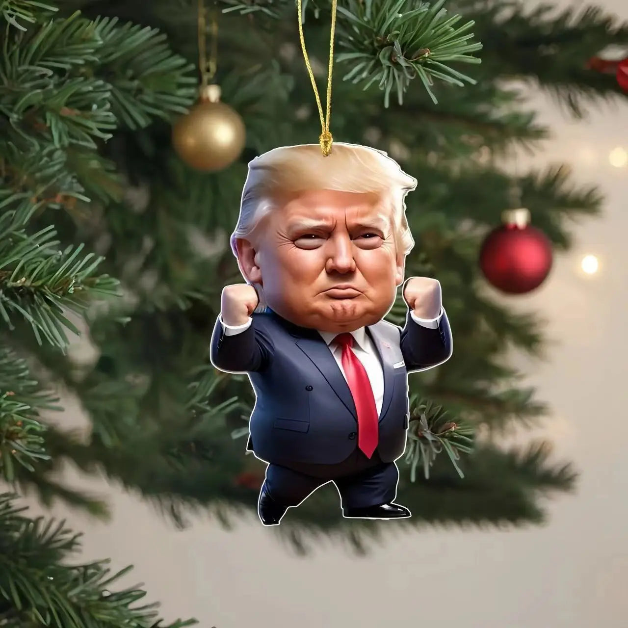 Trump-Inspired Acrylic Christmas Decor Hanging Ornament