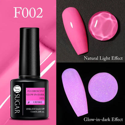 UR SUGAR Green Fluorescent Glow-in-dark Gel Nail Polish Neon UV LED Nails Gel Soak Off Gel Varnish Luminous Nail Art Gel