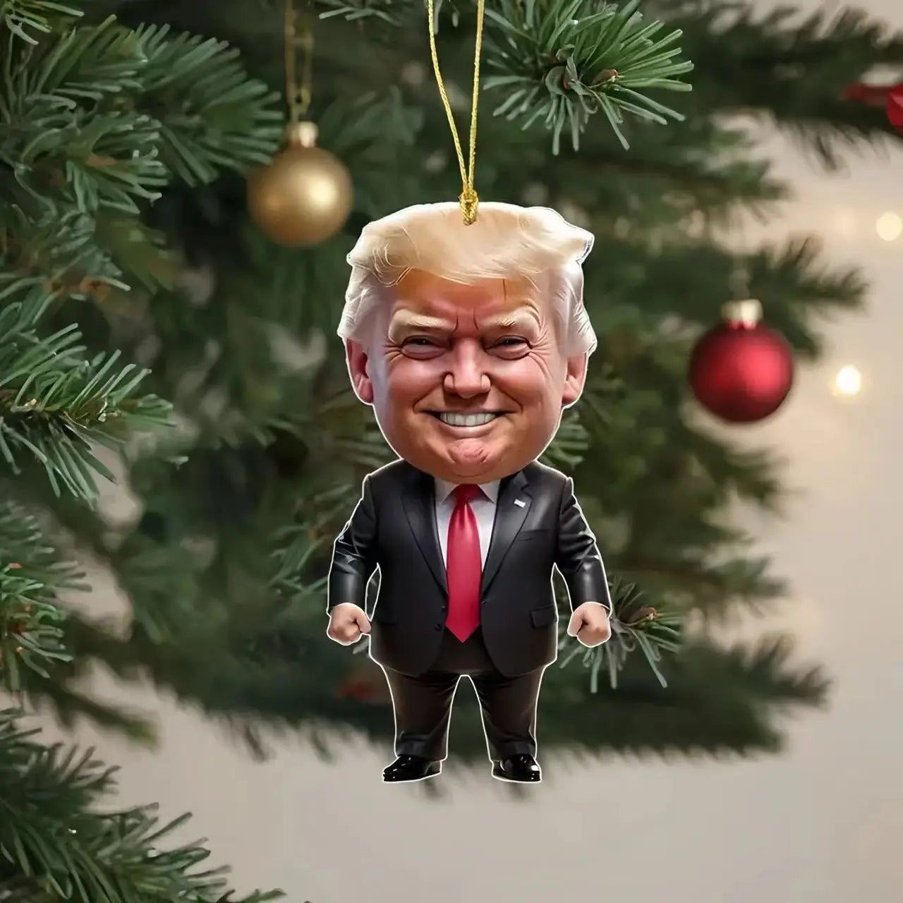 Trump-Inspired Acrylic Christmas Decor Hanging Ornament