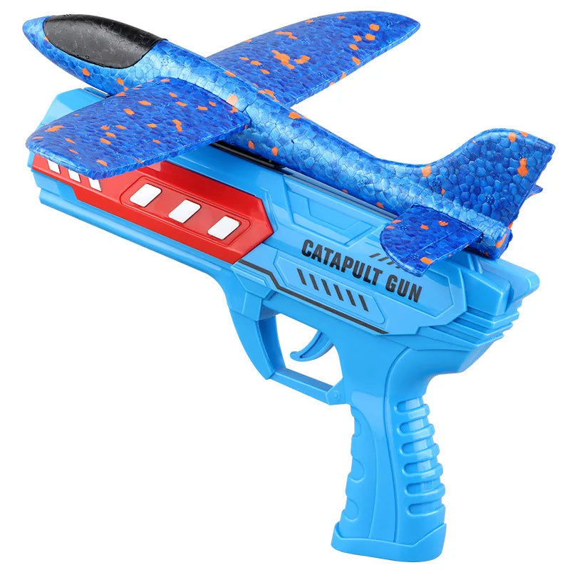 Kids Airplane Launcher Toys 12.2'' LED Foam Glider Catapult Gun Plane Toy for kids