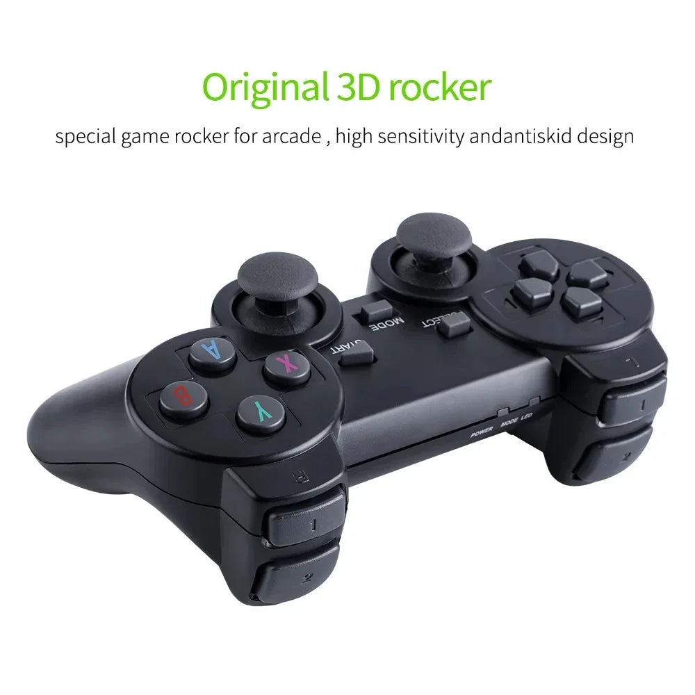 Game Console Built-in 20000 + 64GB Two-person Wireless Controller 2.4G Stick 4K HD PS1 GBA Video Children's Christmas Gift