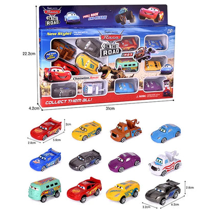 12Pcs Disney Pixar Cars Lightning McQueen Jackson Storm Mater