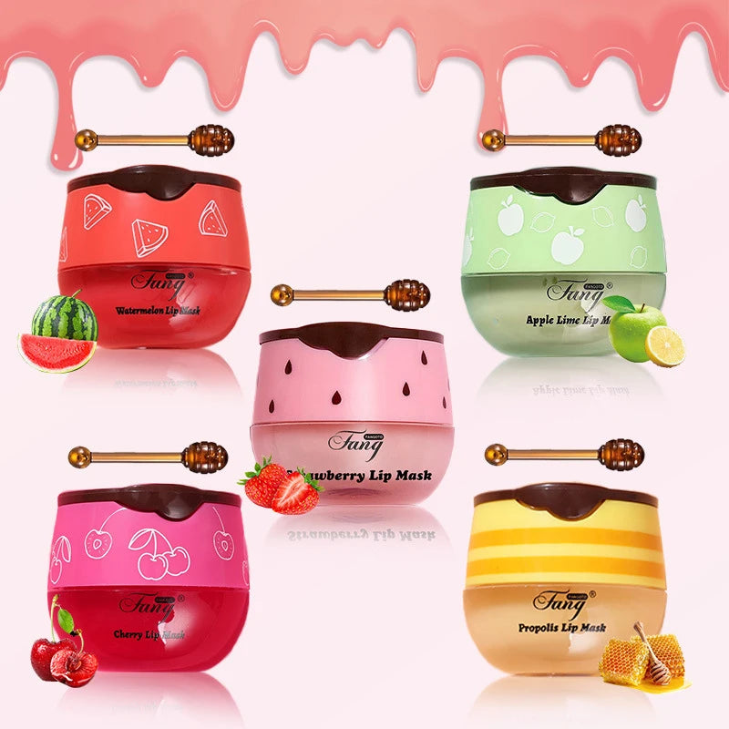 Honey Lip Sleep Mask Night Sleep Maintenance Moisturizing Lip Gloss Bleach Cream Nourishing Lip Care 5.5g