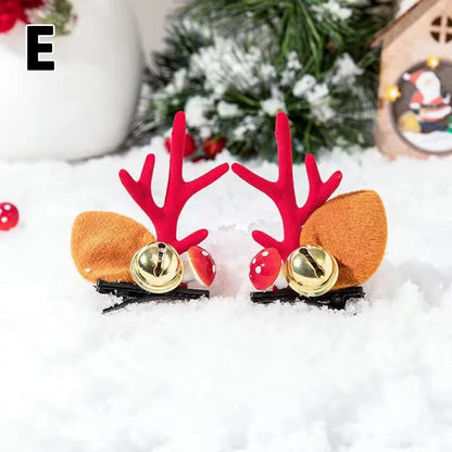 Christmas Antler Hair Clips Deer Ear Hairpins Festivals Christmas Headbands Pine Cones Hair Ball