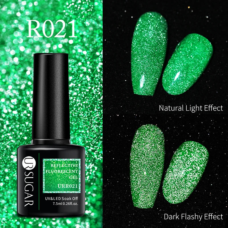 UR SUGAR Green Fluorescent Glow-in-dark Gel Nail Polish Neon UV LED Nails Gel Soak Off Gel Varnish Luminous Nail Art Gel