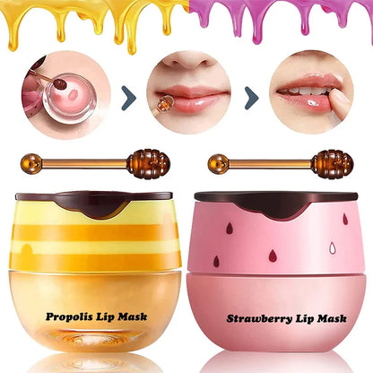 Honey Lip Sleep Mask Night Sleep Maintenance Moisturizing Lip Gloss Bleach Cream Nourishing Lip Care 5.5g