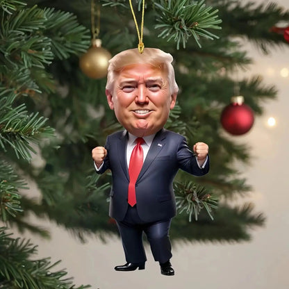 Trump-Inspired Acrylic Christmas Decor Hanging Ornament