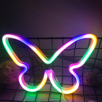 Butterfly Neon Sign  Powered Cat LED Neon Light Skull Neon Lamp Wall Art Decor for Home Bedroom Birthday Gift Wedding