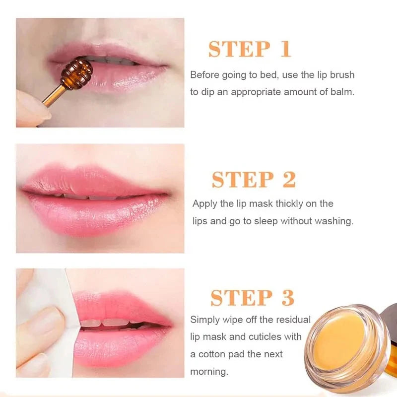 Honey Lip Sleep Mask Night Sleep Maintenance Moisturizing Lip Gloss Bleach Cream Nourishing Lip Care 5.5g