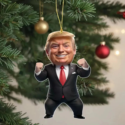 Trump-Inspired Acrylic Christmas Decor Hanging Ornament