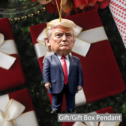 Trump-Inspired Acrylic Christmas Decor Hanging Ornament